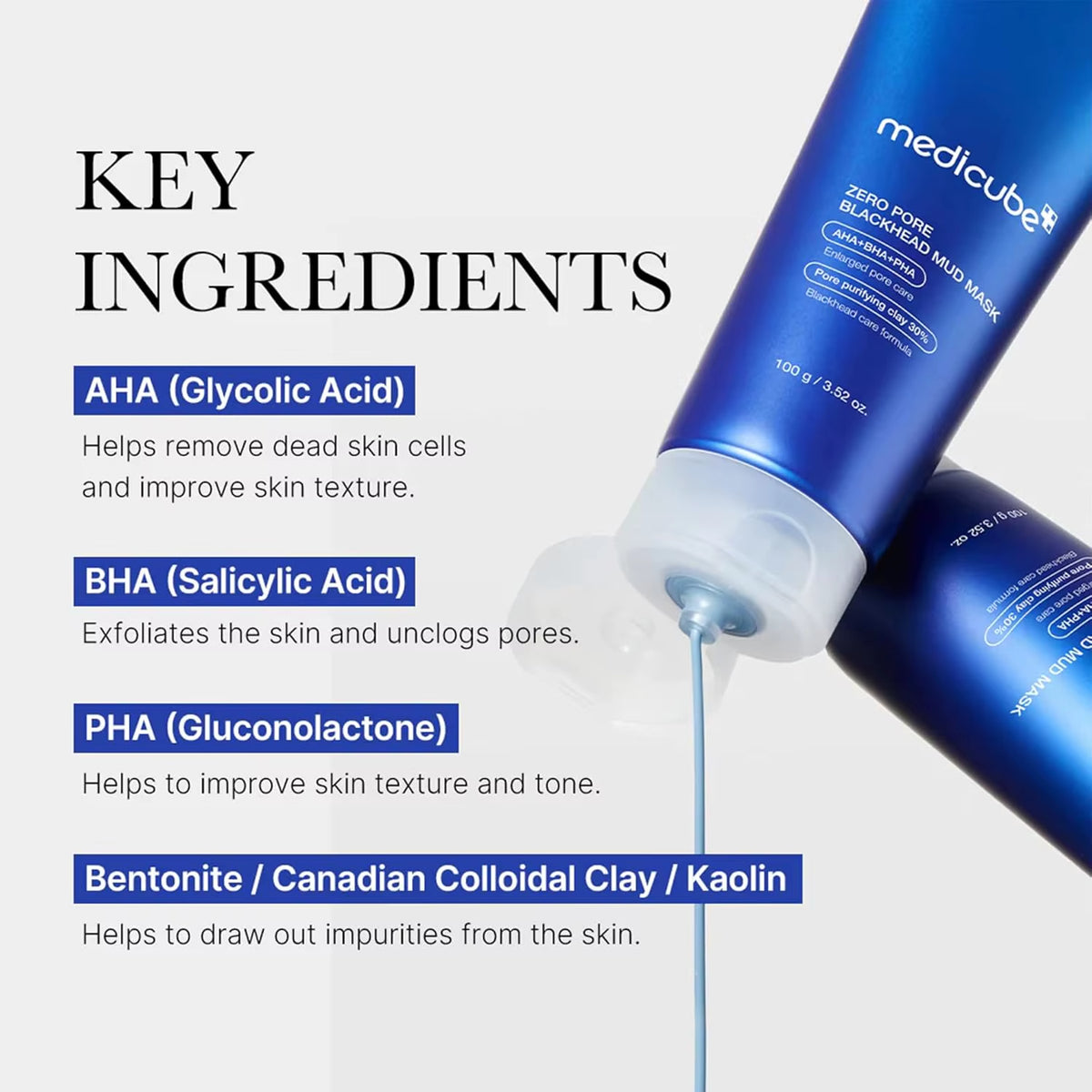Wholesale Customised Korean Skincare Medicube Zero Pore Mud Mask Cleansing Pore Firming Formula Minute Dry AHA BHA PHA